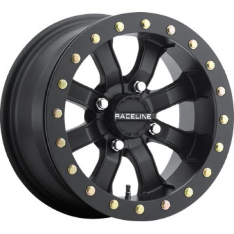 Raceline A71B Mamba 14x7in / 4x137 BP / 6+1 0mm Offset / 110.18mm Bore - Satin Black Beadlock Wheel