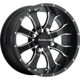 Raceline A77 Mamba 10x5in / 4x110 BP /3+2 18mm Offset / 83.8mm Bore - Black & Machined Wheel thumbnail 2