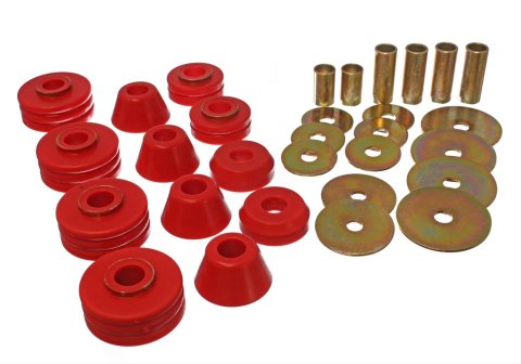 Energy Suspension 73-80 GM 1/2 Ton C-10/C1500 Pick Up 2WD Red Body (Cab) Mount Set