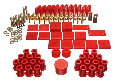 Energy Suspension 64-78 Toyota FJ40 Land Cruiser Red Hyper-Flex Master Bushing Set thumbnail 1