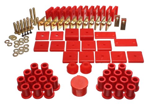 Energy Suspension 64-78 Toyota FJ40 Land Cruiser Red Hyper-Flex Master Bushing Set thumbnail 6