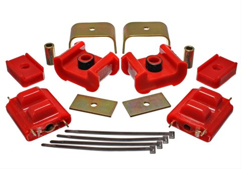 Energy Suspension 73-84 K5 Blazer 4WD Fullsize Red Complete Motor & Trans Mount Set Zinc Finish