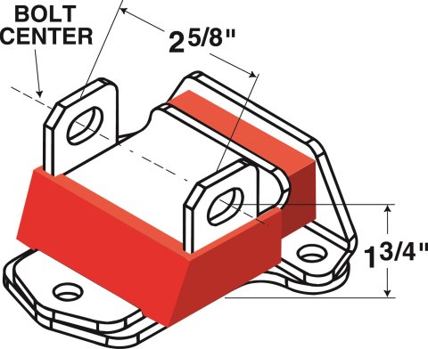 Energy Suspension GM Early Engine Mount Chrome Plat - Red