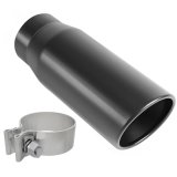 MagnaFlow Tip Black Coated w/ Clamp Single Wall Round Outlet 4in Diameter 3in Inlet 12in Length thumbnail 1