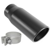 MagnaFlow Tip Black Coated w/ Clamp Single Wall Round Outlet 4in Diameter 3in Inlet 12in Length thumbnail 4