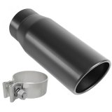 MagnaFlow Tip Black Coated w/ Clamp Single Wall Round Outlet 4in Diameter 3in Inlet 12in Length thumbnail 5