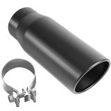MagnaFlow Tip Black Coated w/ Clamp Single Wall Round Outlet 4in Diameter 3in Inlet 12in Length thumbnail 6