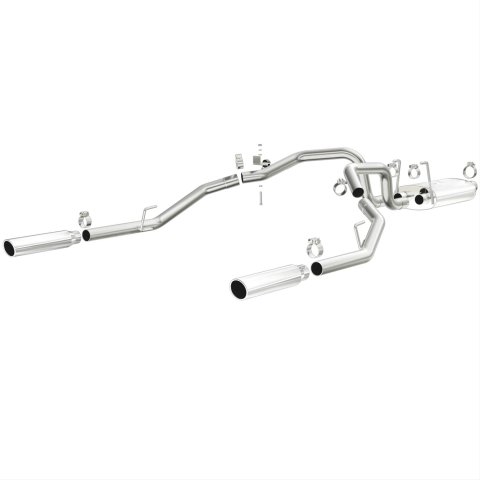 Magnaflow 09-13 Dodge Ram 1500 V6 3.6L Dual Spilt Rear Exit Polished Stainless C/B Perf Exhaust thumbnail 1