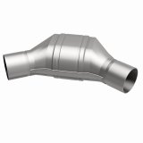MagnaFlow Universal Catalytic Converter 2.25 Angled In/Out Front CA thumbnail 9