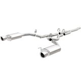 MagnaFlow Cat Back, SS, 2.5in, Street, Dual Split Polished 4.5in Tips 2015 Ford Mustang Ecoboost thumbnail 1