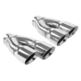MagnaFlow Tip Stainless Double Wall Round Dual Outlet Polish 3in DIA 2.25in Inlet 9.75in Len (qty 2) thumbnail 4