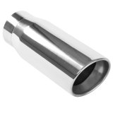 MagnaFlow Tip Stainless Double Wall Round Single Outlet Polished 5in DIA 4in Inlet 13in Length thumbnail 3