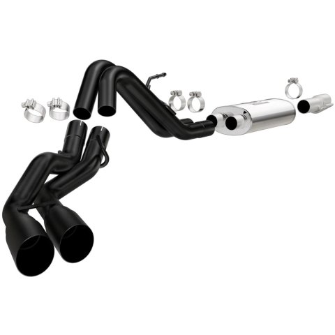 MagnaFlow SYS Cat-Back 10-14 Ford Raptor 6.2L V8 2.5/3in Black Dual Same Side Exit Rear 3.5 Tips thumbnail 1