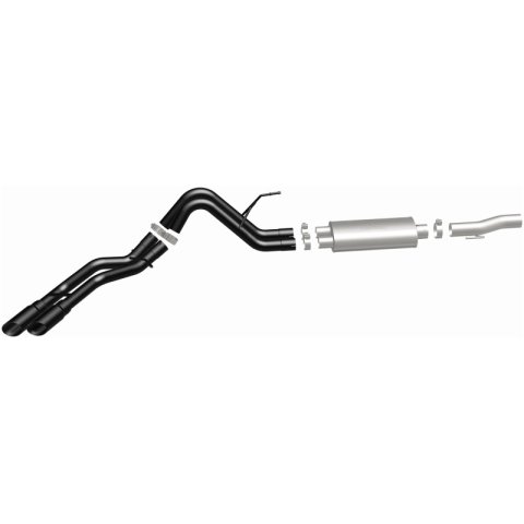 MagnaFlow SYS Cat-Back 10-14 Ford Raptor 6.2L V8 2.5/3in Black Dual Same Side Exit Rear 3.5 Tips thumbnail 8
