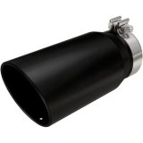 MagnaFlow Tip Stainless Black Coated Single Wall Round Single Outlet 6in Dia 5in Inlet 13in L thumbnail 1
