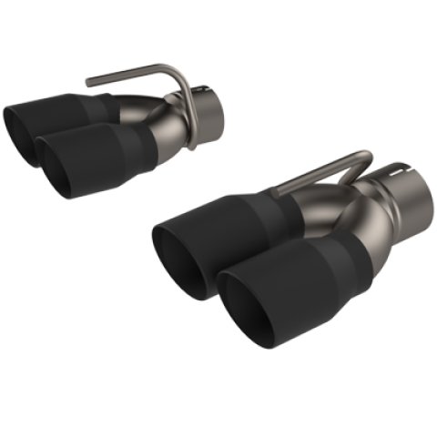 QTP 2015-2023 Dodge Challenger 5.7L QTP Black Quad Tip Adapter thumbnail 1