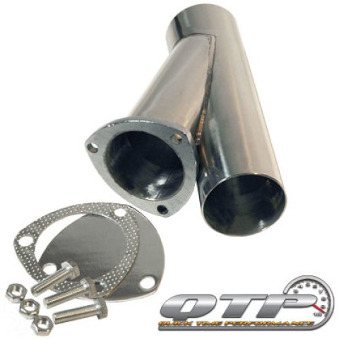QTP 3in Weld-On QTEC Exhaust Cutout Y-Pipe thumbnail 1