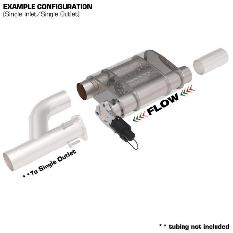 QTP 3in Weld-On 304SS Screamer Muffler w/Bolt-On QTEC Electric Cutout thumbnail 2