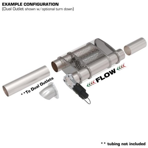 QTP 3in Weld-On 304SS Screamer Muffler w/Bolt-On QTEC Electric Cutout thumbnail 3