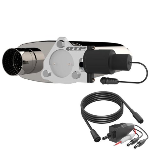 QTP 3in Weld-On 304SS Reverse Screamer Muffler w/Bolt-On QTEC Electric Cutout thumbnail 1