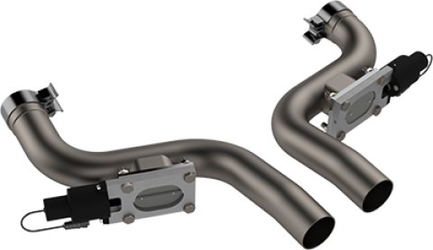 QTP 2015-2023 Dodge Challenger, Charger & Chrysler 300C 6.2,6.4L QTP Aggressor Cutout Pipes thumbnail 2