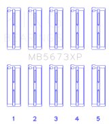 King Engine Bearings Honda F20C/F22C 16v (Size .025) Performance Main Bearing Set thumbnail 3