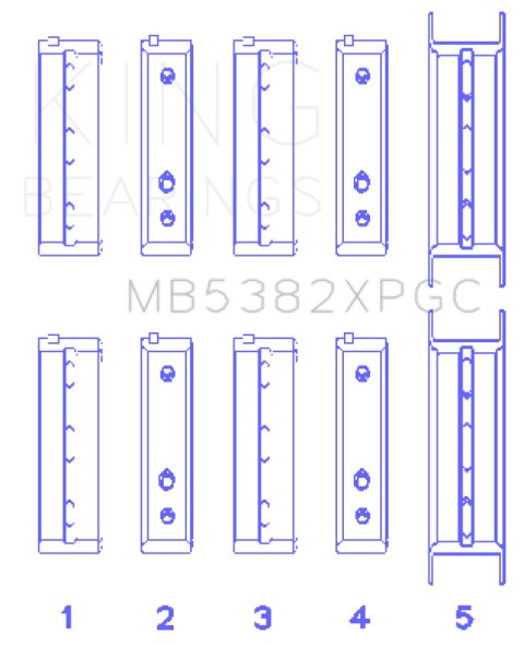 King Subaru EJ20/EJ22/EJ25 Including Turbo pMaxKote Performance Main Bearing Set - Size STDX thumbnail 2