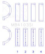 King Engine Bearings Chrysler 197 (Size .026) Crankshaft Main Bearings (Set of 4) thumbnail 3