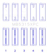King 1992+ Mitsubishi 4G63/4G64 EVO I-IV (Size .026) Coated Performance Main Bearing Set thumbnail 6