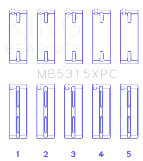 King 1992+ Mitsubishi 4G63/4G64 EVO I-IV (Size 0.25) Coated Performance Main Bearing Set thumbnail 6