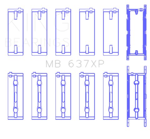 King Engine Bearings BMW S85B50A Crankshaft Main Bearings - Size STD thumbnail 2