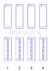 King Nissan VQ20DE, VQ25DD, VQ30DE/DD/DET, VQ35DE (Size +0.5mm) Crankshaft Main Bearing (Set of 4) thumbnail 2