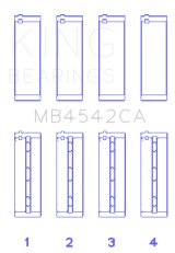 King Nissan VQ20DE, VQ25DD, VQ30DE/DD/DET, VQ35DE (Size +0.5mm) Crankshaft Main Bearing (Set of 4) thumbnail 5