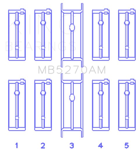 King Chrysler 148/148 Turbo DOHC 16V / Jeep 148 DOHC 16V (Size +0.5mm) Main Bearing Set thumbnail 8