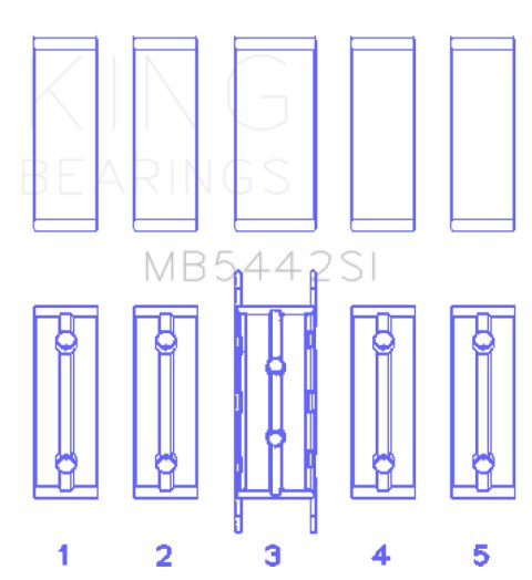 King Ford/Mazda Duratec 2.0/2.3 DOHC (Size 0.25) Silicon Bi-Metal Aluminum Main Bearing Set thumbnail 3