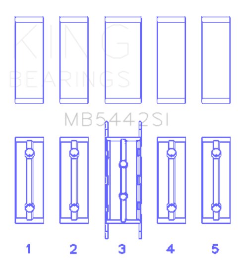 King Ford/Mazda Duratec 2.0/2.3 DOHC (Size 0.25) Silicon Bi-Metal Aluminum Main Bearing Set thumbnail 8