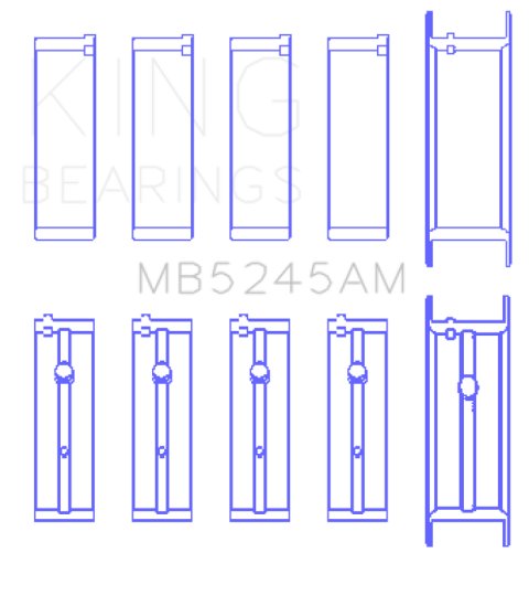 King 91-04 Nissan 146CI/2.4L KA24DE L4 / 89-97 146CI/2.4L KA24E L4 (Size +0.5) Main Bearing Set thumbnail 8