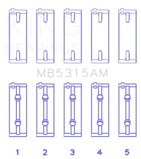 King Engine Bearings Mitsubishi 4G63T/4G64 (Size 0.5) Main Bearing Set thumbnail 3