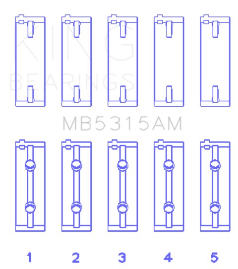 King Engine Bearings Mitsubishi 4G63T/4G64 (Size 0.5) Main Bearing Set thumbnail 8