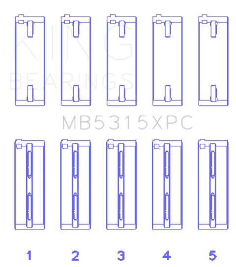 King 1992+ Mitsubishi 4G63/4G64 EVO I-IV (Size 0.5) Coated Performance Main Bearing Set thumbnail 3