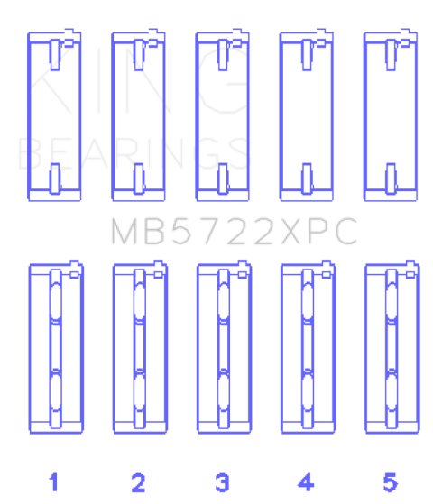 King Engine Bearings Mitsubishi 4B11T EVO X 2007+ (Size .026) Coated Performance Main Bearing Set thumbnail 3