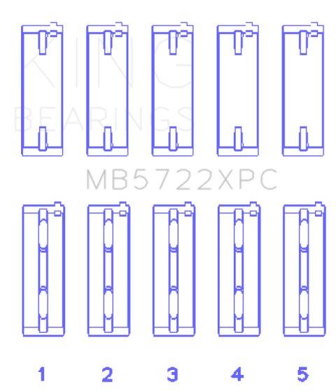 King Engine Bearings Mitsubishi 4B11T EVO X 2007+ (Size .026) Coated Performance Main Bearing Set thumbnail 6