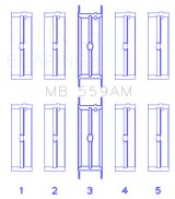 King Engine Bearings Ford 330/352/360/390/410/428 Engine (Size 040) Main Bearing Set thumbnail 2