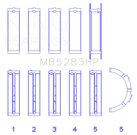 King Engine Bearings Performance Main Bearing Set - Size Standard X thumbnail 3