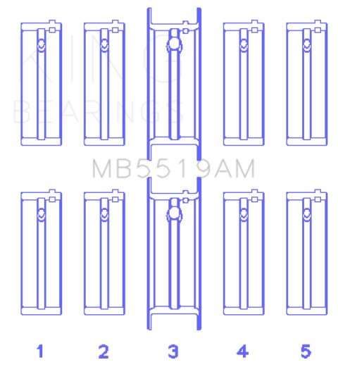 King Engine Bearings Daewoo/Opel/Vauxhall (Size 0.5) Main Bearing Set thumbnail 4