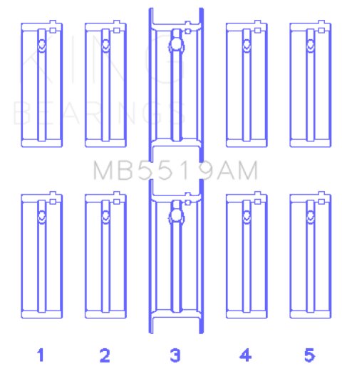 King Engine Bearings Daewoo/Opel/Vauxhall (Size 0.5) Main Bearing Set thumbnail 8