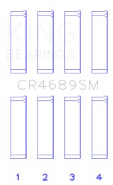 King Engine Bearings Subaru FB20 Housing Bore +.003in (Size 0.25) Connecting Rod Bearing Set thumbnail 2