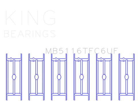 King Engine Bearings Chrysler 426Ci/ 440Ci V8 OHV- 6 Upper Flanges (Top Fuel) Main Bearing Set thumbnail 2