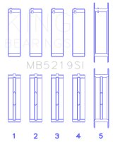 King 91-92 281CI 4.6L V8 Romeo with Cast Iron Block SOHC 16 Valves (Size +0.25) Main Bearing Set thumbnail 6