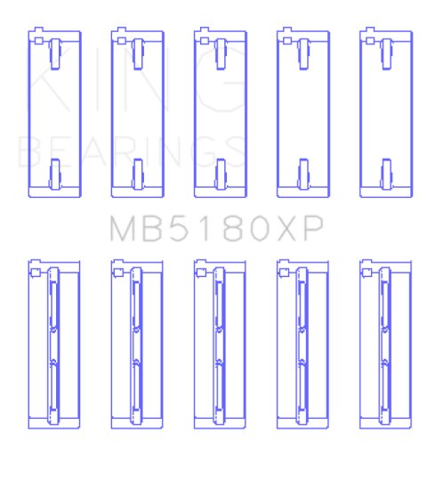 King Engine Bearings Renault F8Q/F7R/F8M (Size STD) Performance Main Bearing Set thumbnail 2
